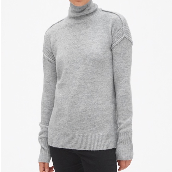 Gap Grey Brushed Turtleneck Pullover 